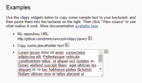 jQuery clippy